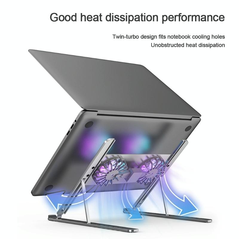 Aluminum Alloy Cooling Fan For P11f Notebook With Type Cable Gray