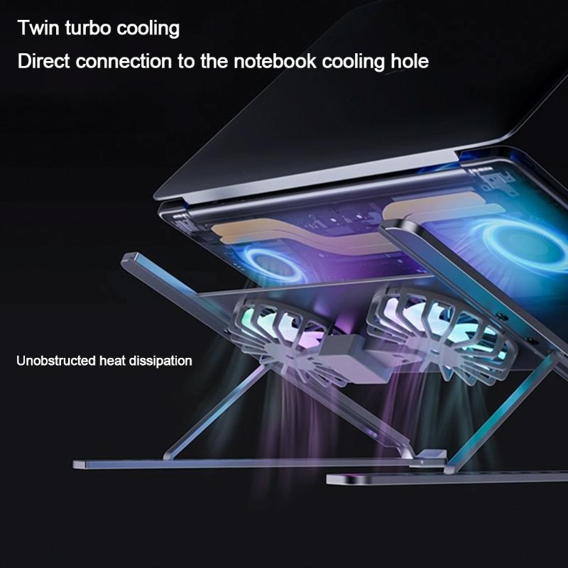 Aluminum Alloy Cooling Fan For P11f Notebook With Type Cable Gray