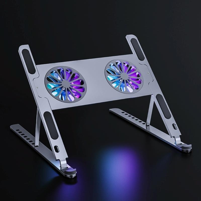Aluminum Alloy Cooling Fan For P11f Notebook With Type Cable Gray