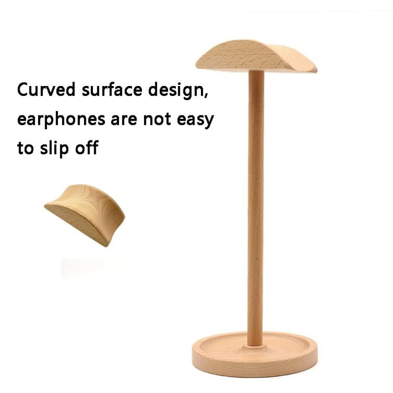 Solid Wood Desktop Headset Display Stand With Elegant Design