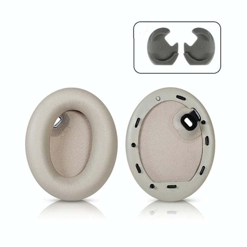 2 Leather Headset Earmuffs For Sony 1000Xm4 With Snap Champagne Replacement