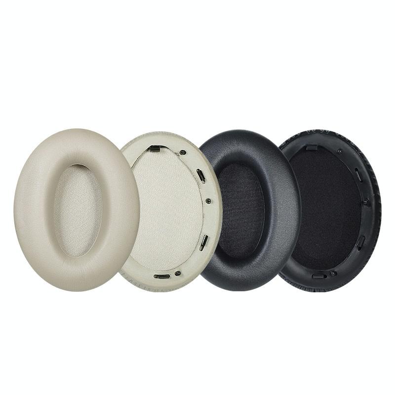 2 Leather Headset Earmuffs For Sony 1000Xm4 With Snap Champagne Replacement