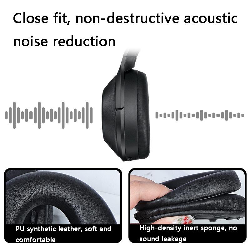 2X Leather Headset Earmuffs For Sony Wh 1000Xm4 Black Protein No Snap Design