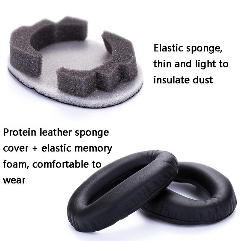 2X Leather Headset Earmuffs For Sony Wh 1000Xm4 Black Protein No Snap Design