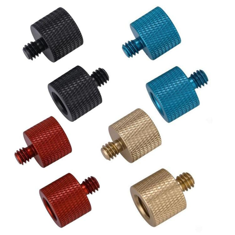 10 Piece Screw Adapter Set 3/8 Female To 1/4 Male Black For Photographic Equipment