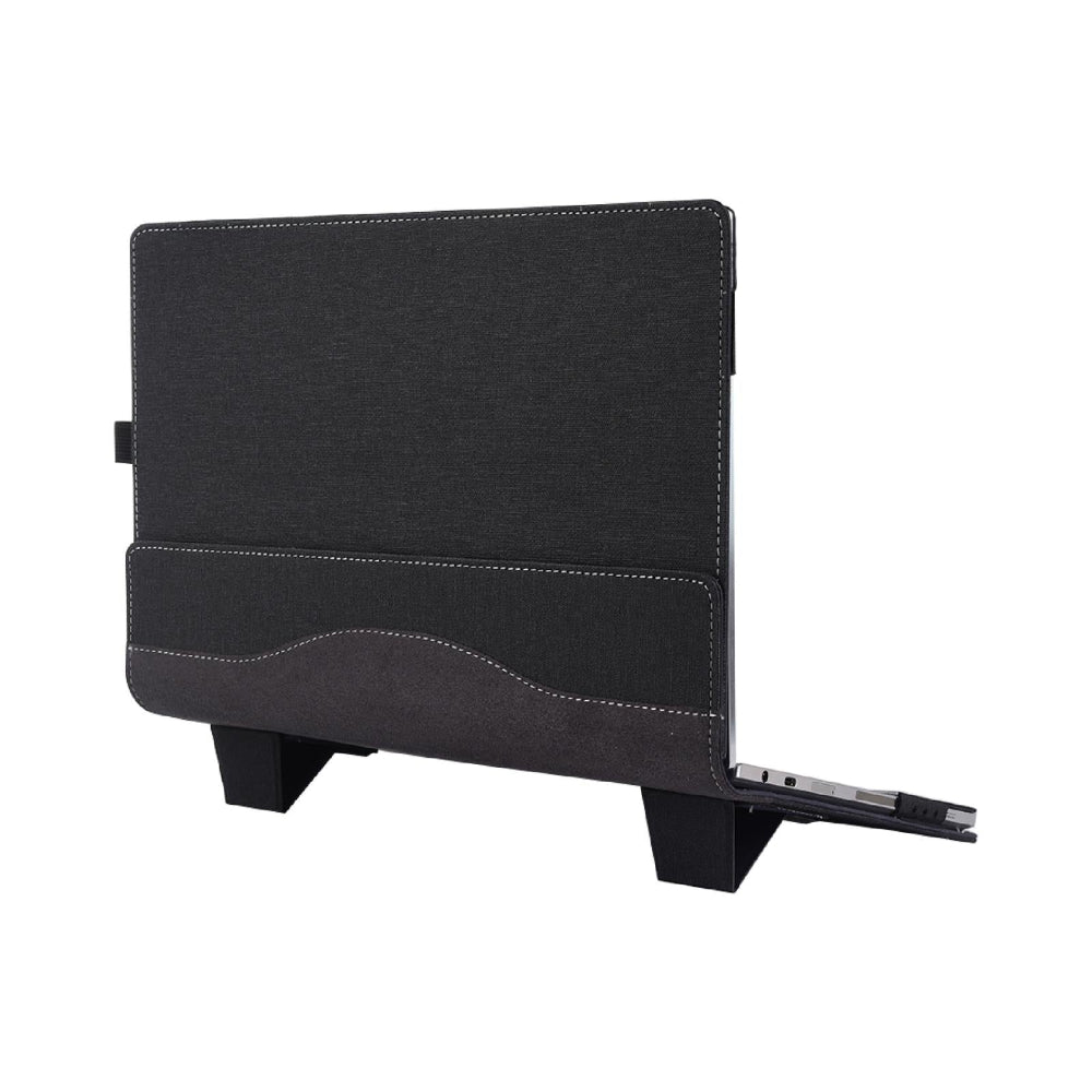 Multifunctional Leather Laptop Case With Stand For 13.3 Inch Devices Black