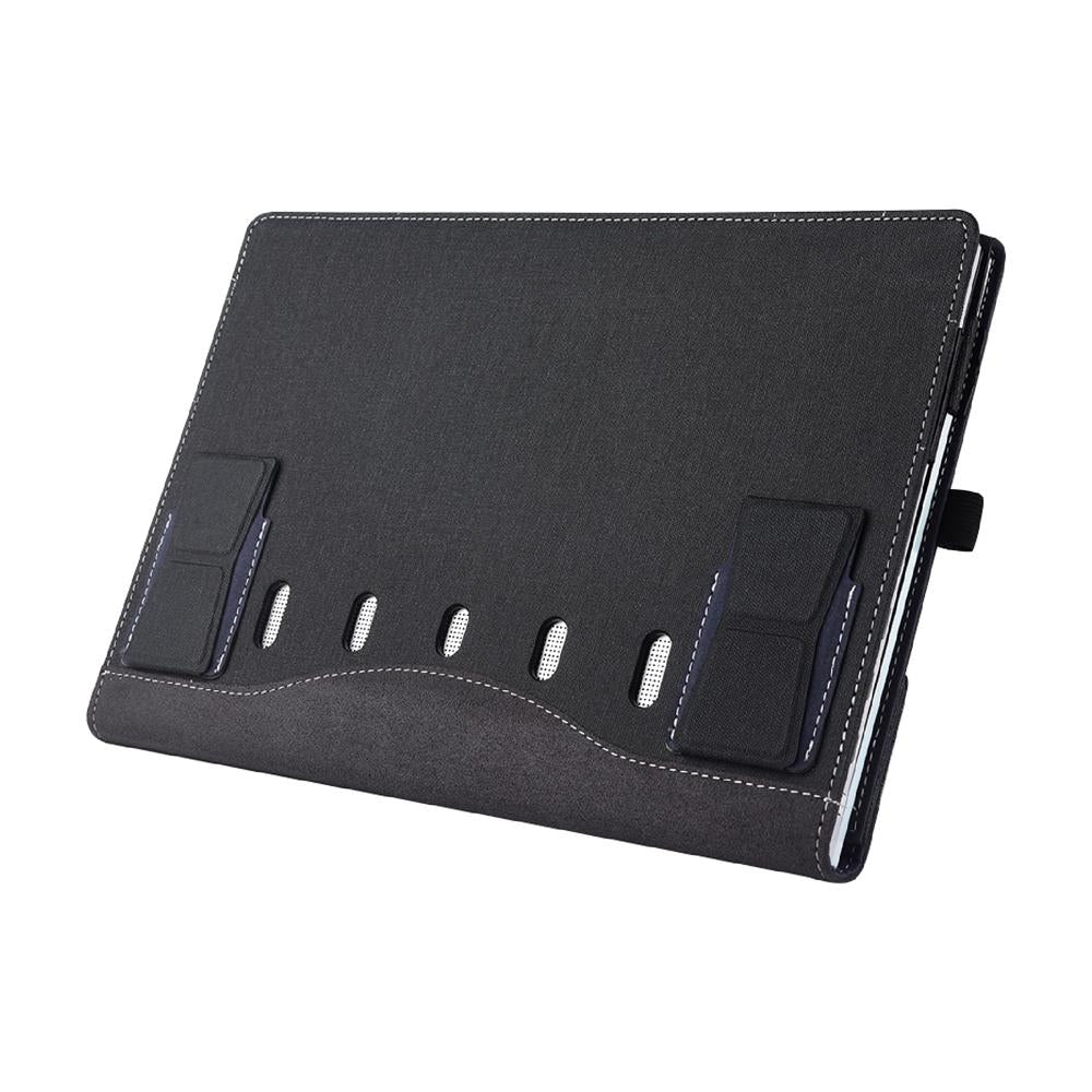 Multifunctional Leather Laptop Case With Stand For 13.3 Inch Devices Black