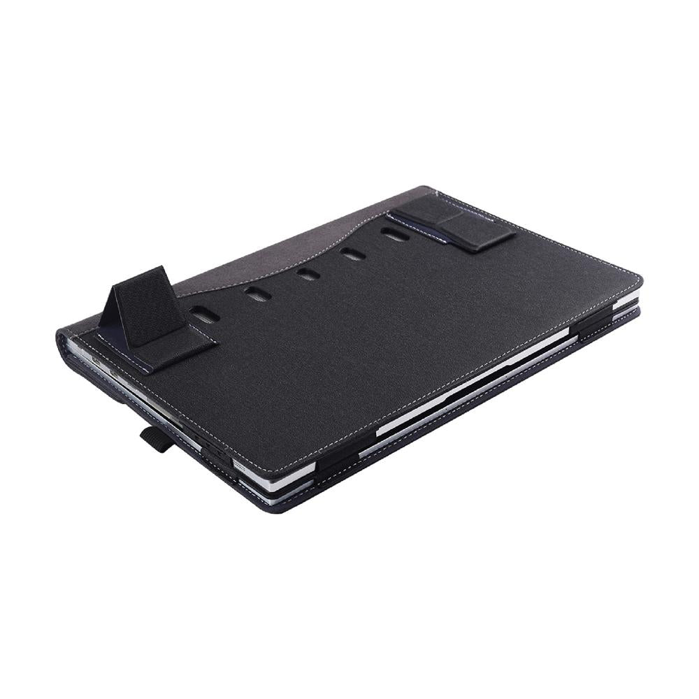 Multifunctional Leather Laptop Case With Stand For 13.3 Inch Devices Black