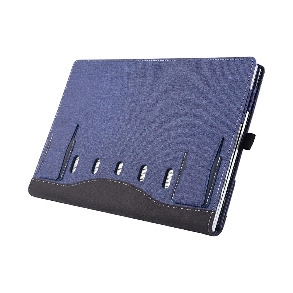 13.3 Inch Multifunctional Leather Laptop Case With Stand Blue