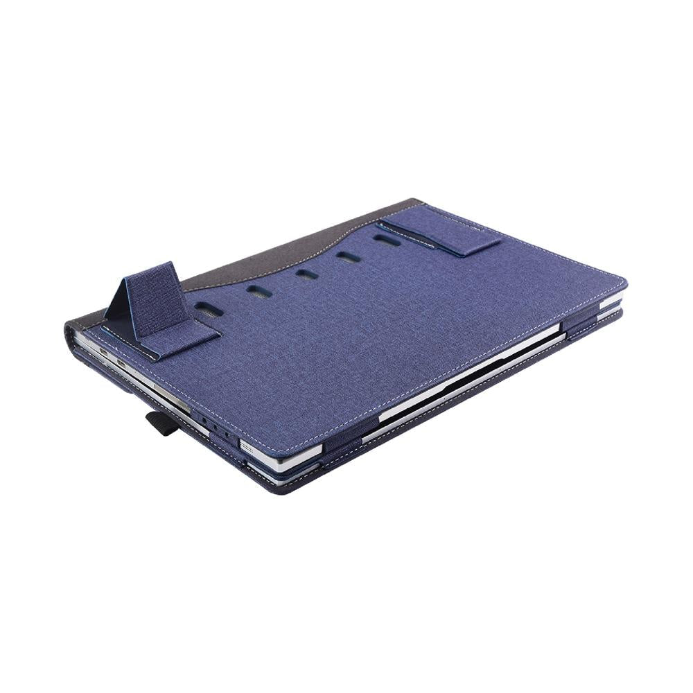 13.3 Inch Multifunctional Leather Laptop Case With Stand Blue