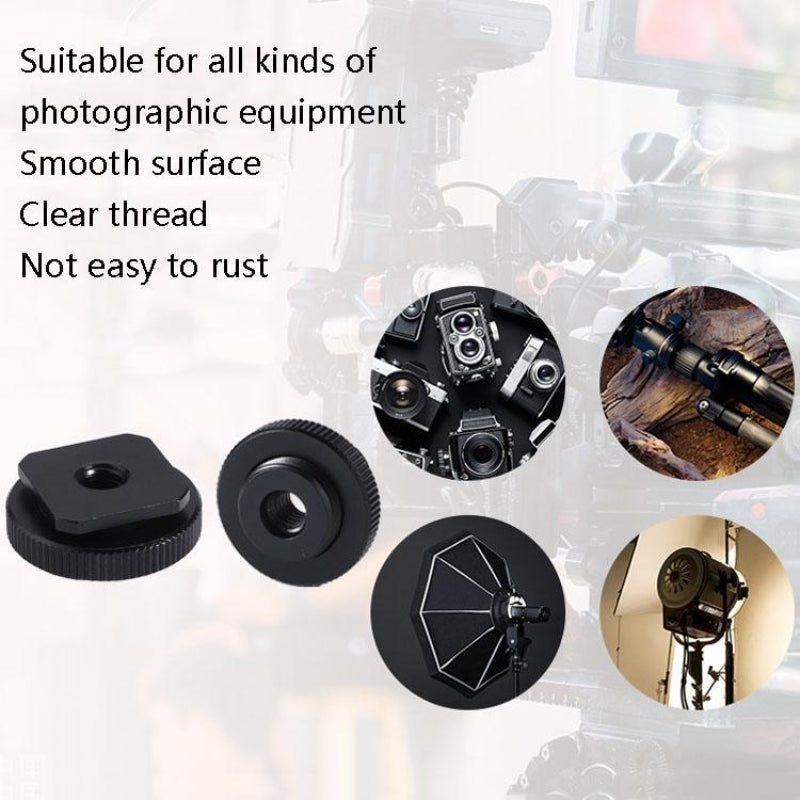 2 Pack Aluminium Hot Shoe Adapter 5/8 Male To 1/4 Female For Photography Equipment