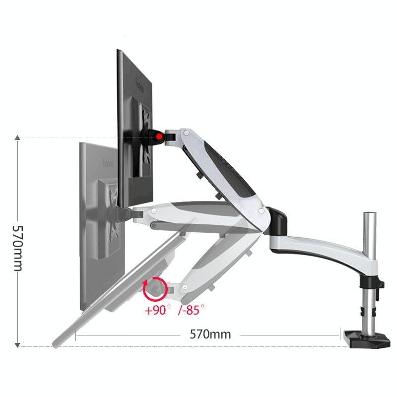 Desktop Monitor Stand Rotating With Pneumatic Hovering Mechanism