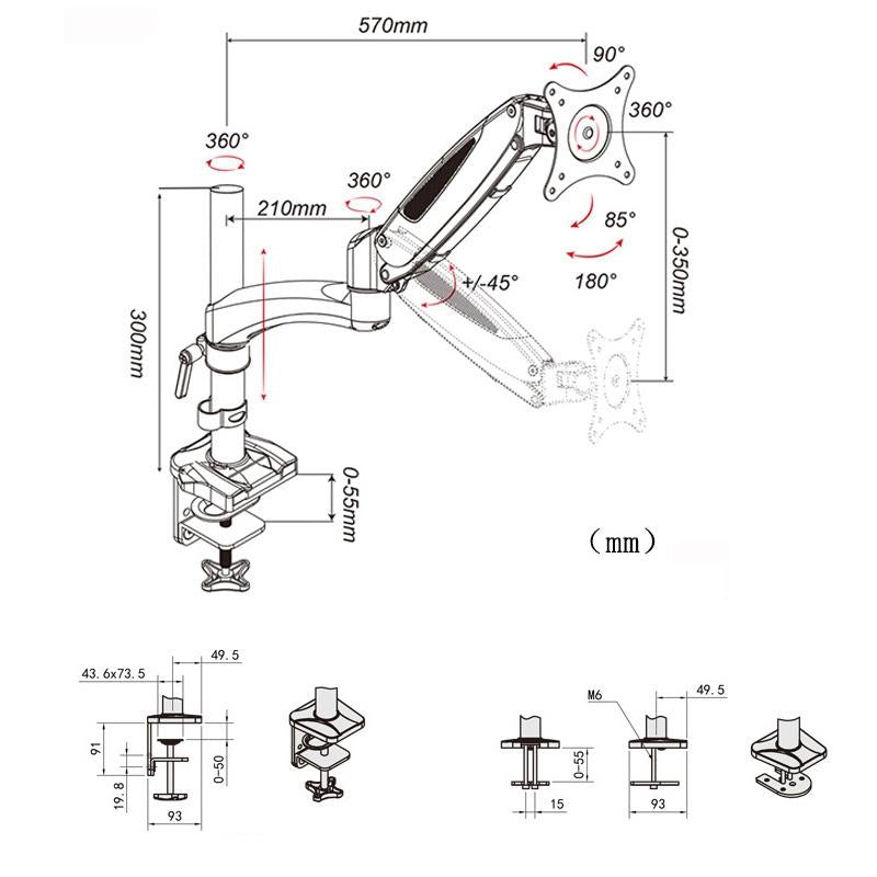 Rotating Desktop Monitor Stand For Adjustable Viewing Angles And Space Saving