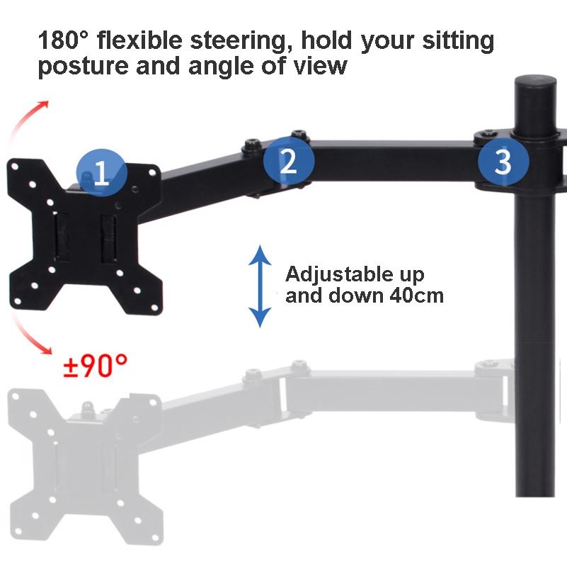 Double Screen Desktop Monitor Stand Lifting Bracket For Flexible Viewing Angles