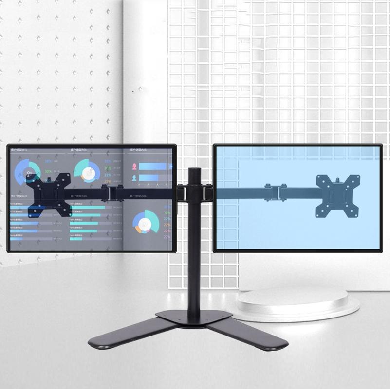 Double Screen Desktop Monitor Stand Lifting Bracket For Flexible Viewing Angles