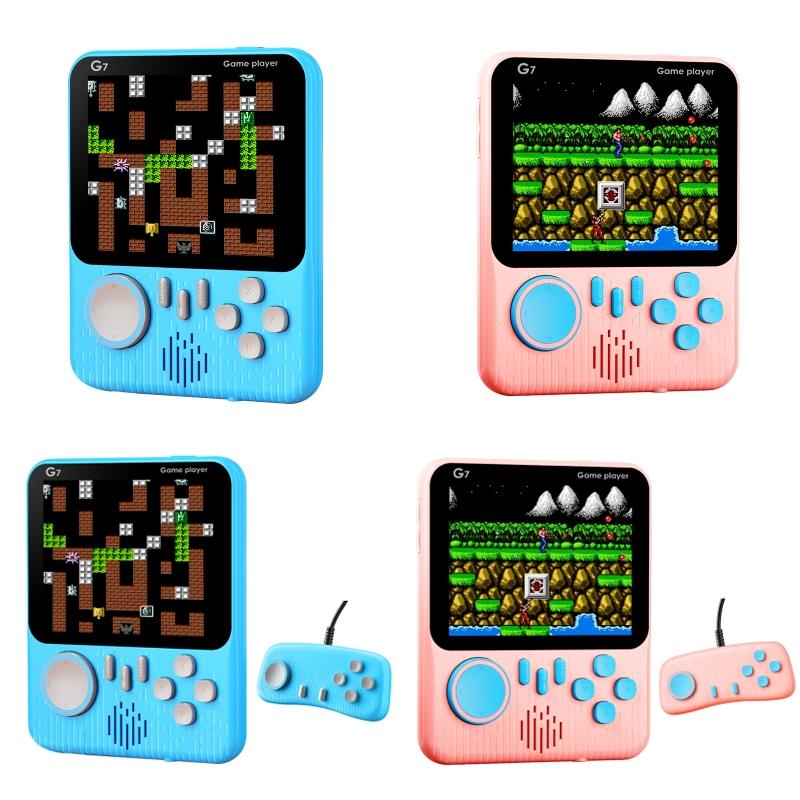 Ultra Thin Handheld Game Console With 666 Games 3.5 Inch Dual Blue Design