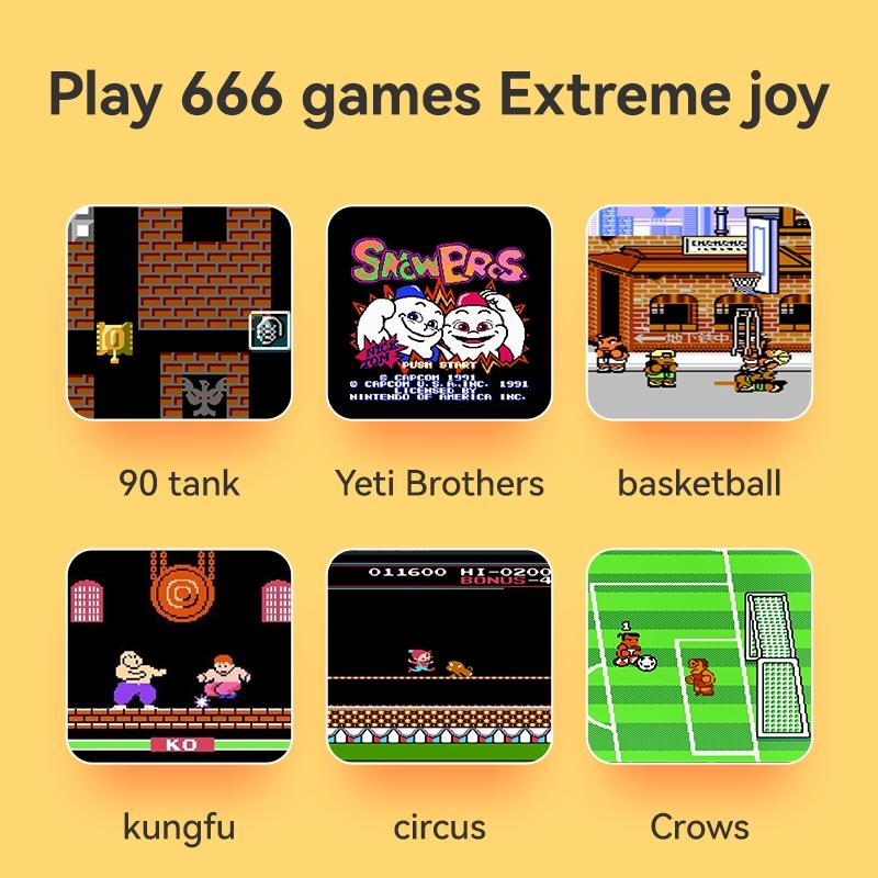 Ultra Thin Handheld Game Console With 666 Games 3.5 Inch Dual Blue Design