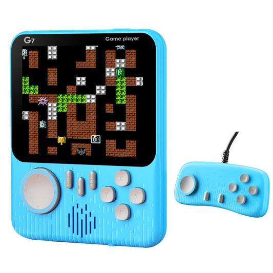 Ultra Thin Handheld Game Console With 666 Games 3.5 Inch Dual Blue Design