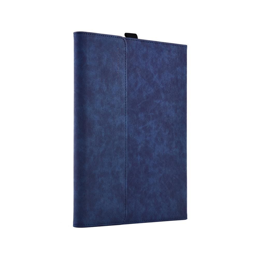 Dark Blue Leather Tablet Case For Microsoft Surface Pro X 13 Inch