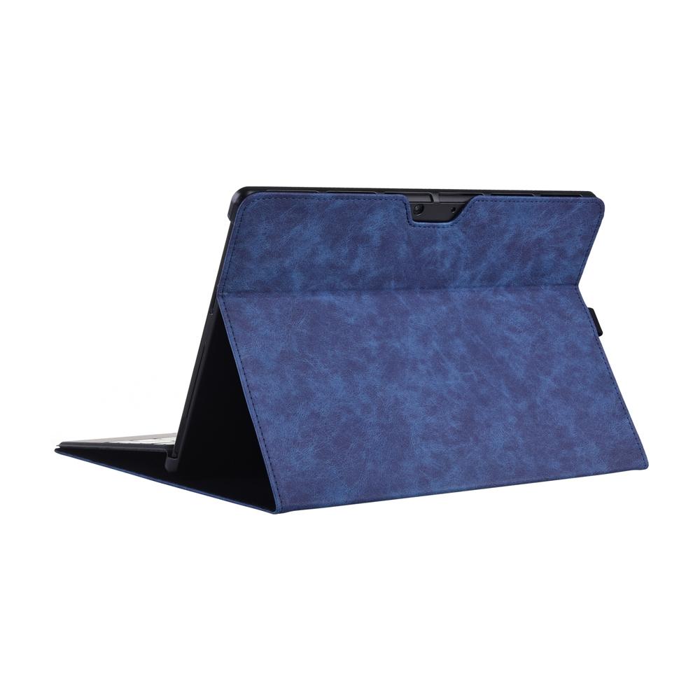 Dark Blue Leather Tablet Case For Microsoft Surface Pro X 13 Inch