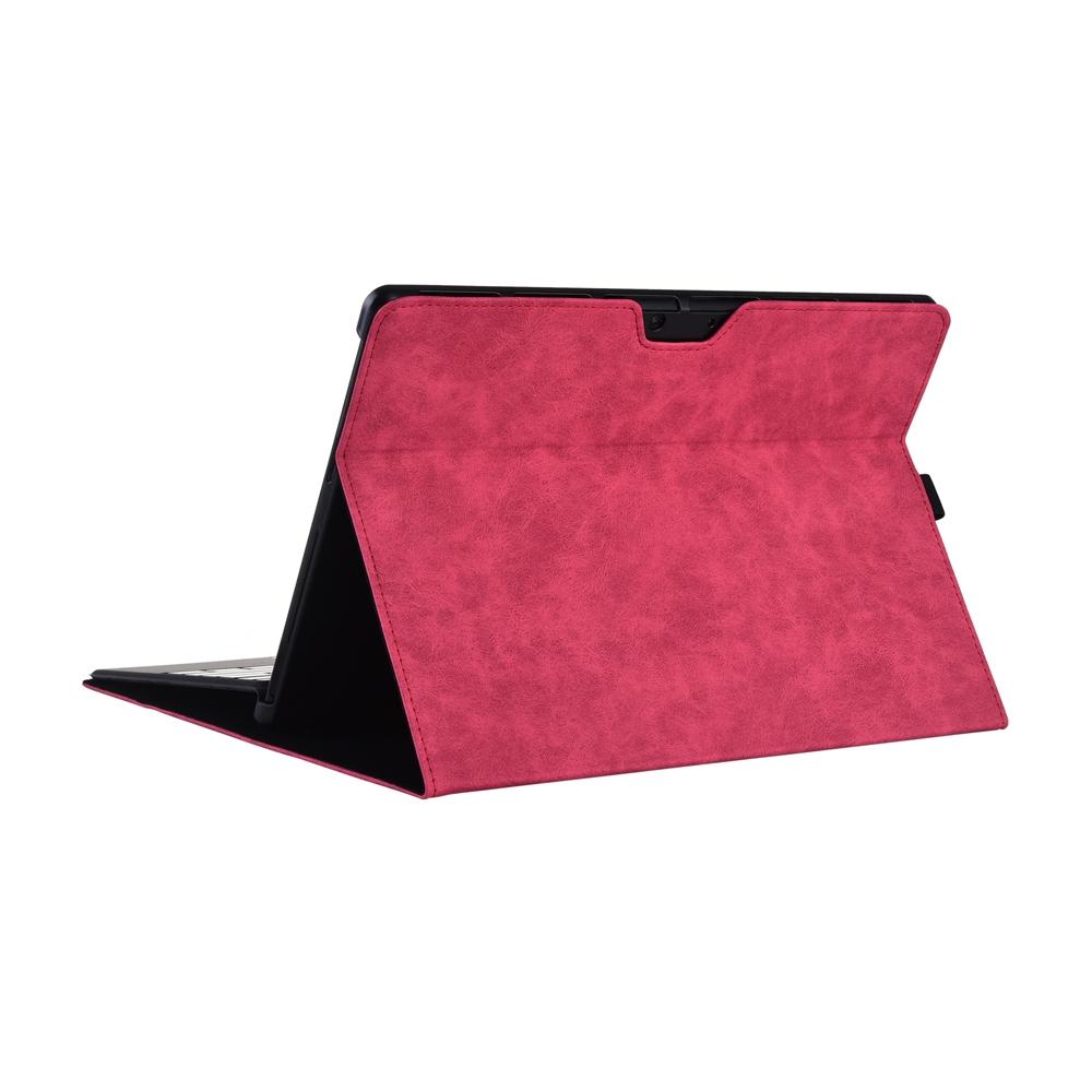 Rose Red Leather Tablet Case For Microsoft Surface Pro X 13 Inch