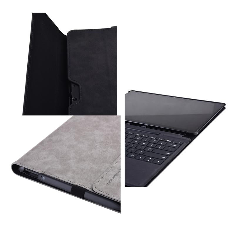 Rose Red Leather Tablet Case For Microsoft Surface Pro X 13 Inch