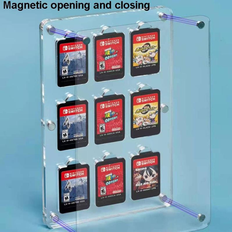 Switch Magnetic Crystal Card Storage Box With Fourteen Grids For Safe