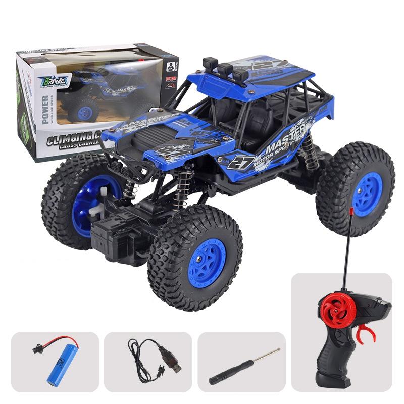 Blue Off Road Rc Car For Kids Alloy Remote Control Charging