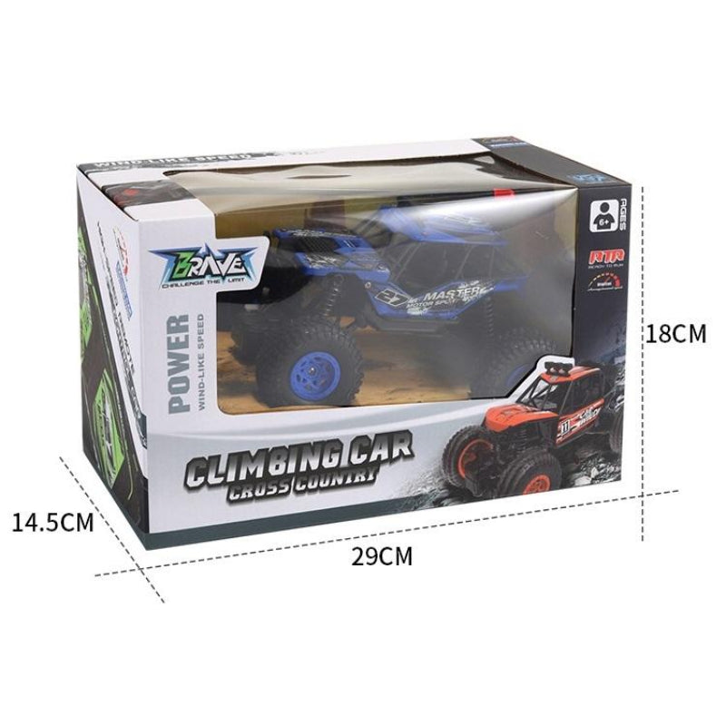 Blue Off Road Rc Car For Kids Alloy Remote Control Charging