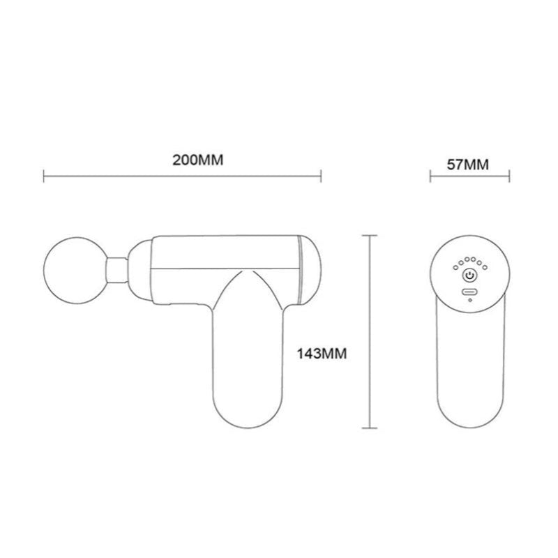 Silver Mini Vibrating Fascia Massage Gun For Portable Muscle Relief