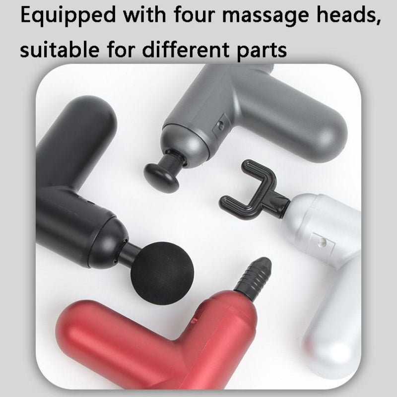 Silver Mini Vibrating Fascia Massage Gun For Portable Muscle Relief