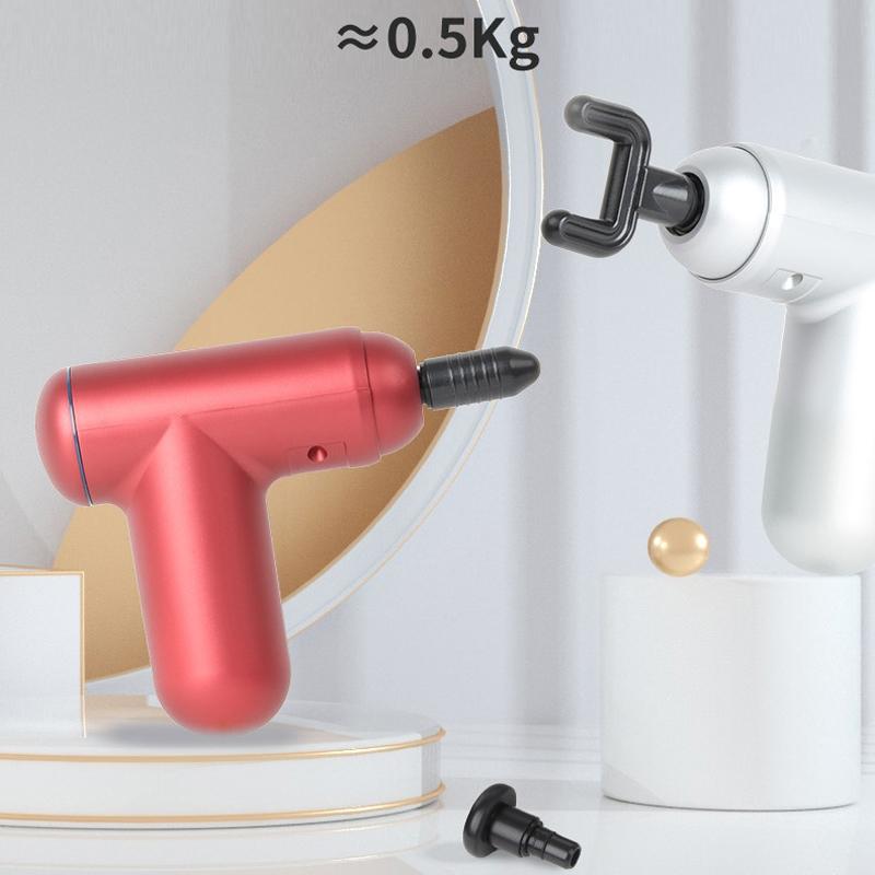 Silver Mini Vibrating Fascia Massage Gun For Portable Muscle Relief