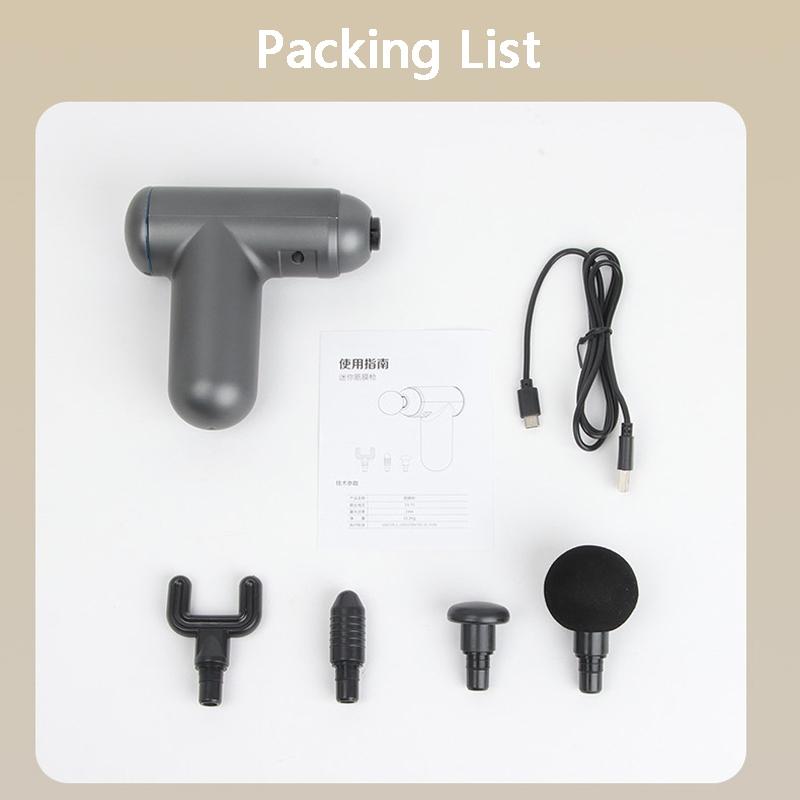 Silver Mini Vibrating Fascia Massage Gun For Portable Muscle Relief