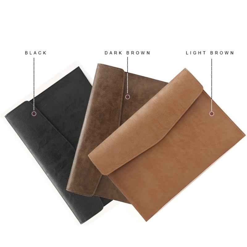 Black Pu Leather Litchi Pattern Sleeve Case For 13.3 Inch Laptop