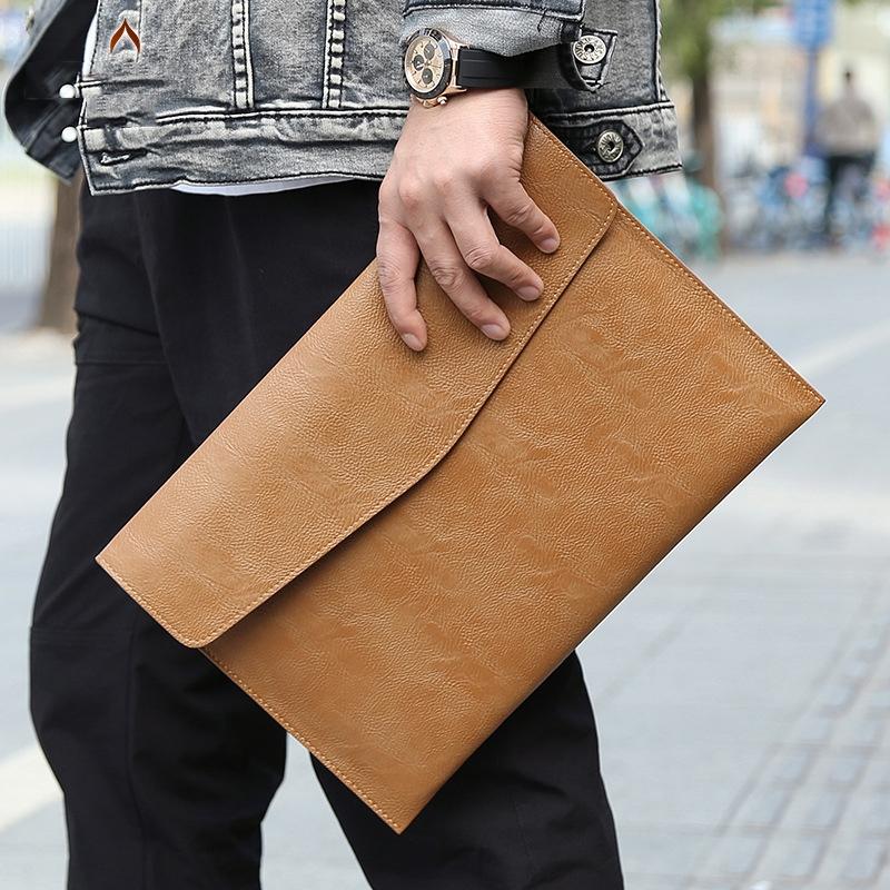 Black Pu Leather Litchi Pattern Sleeve Case For 13.3 Inch Laptop