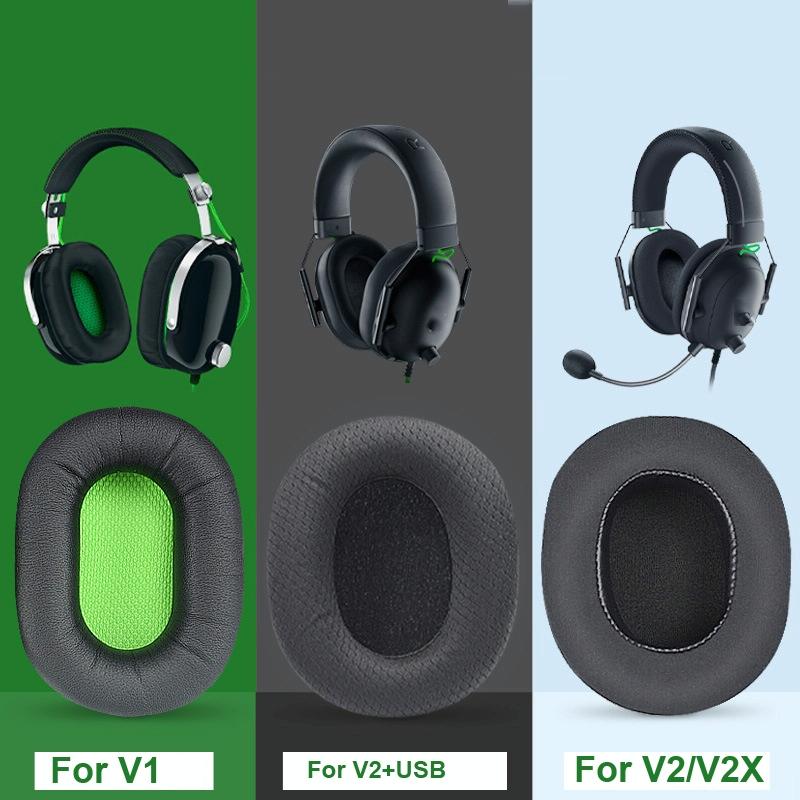 Black Gel Earpads For Razer Blackshark V2 X / Usb Headset 1 Pair