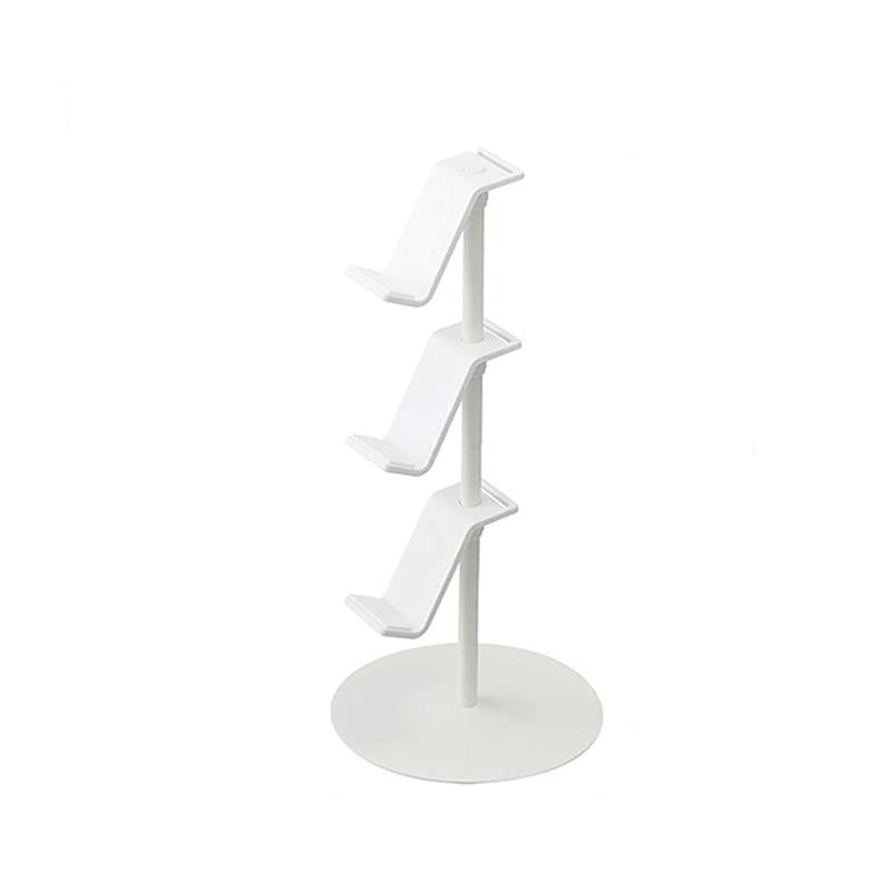 Three Tier Desktop Gamepad And Headphone Storage Rack In White