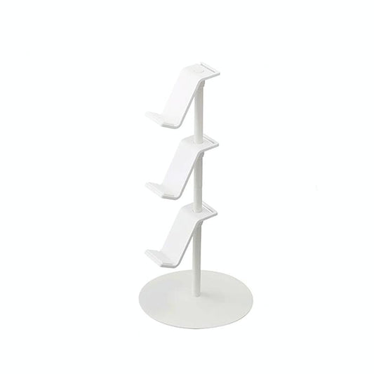 Three Tier Desktop Gamepad And Headphone Storage Rack In White