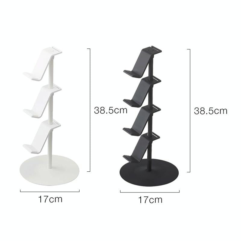 Three Tier Desktop Gamepad And Headphone Storage Rack In White