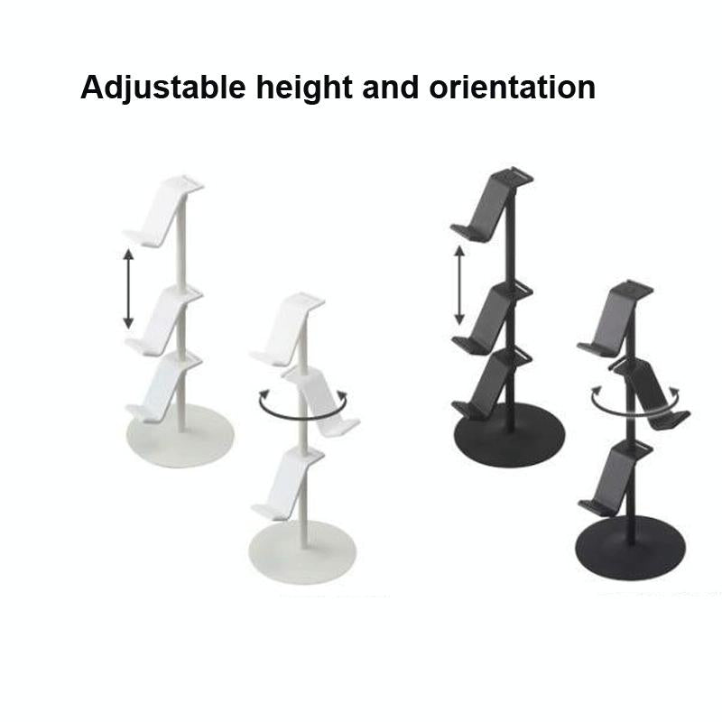 Three Tier Desktop Gamepad And Headphone Storage Rack In White