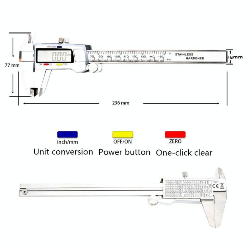 Stainless Steel Digital Caliper Electronic Measurement Tool For Precision Tasks