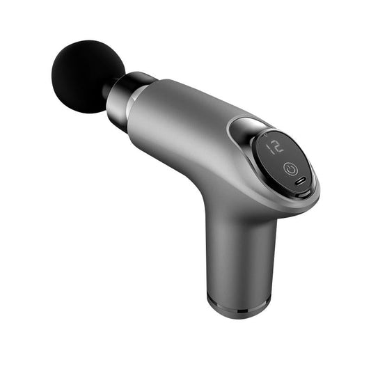 12-Speed Vibrating Mini Muscle Massager Gray For Targeted Pain Relief
