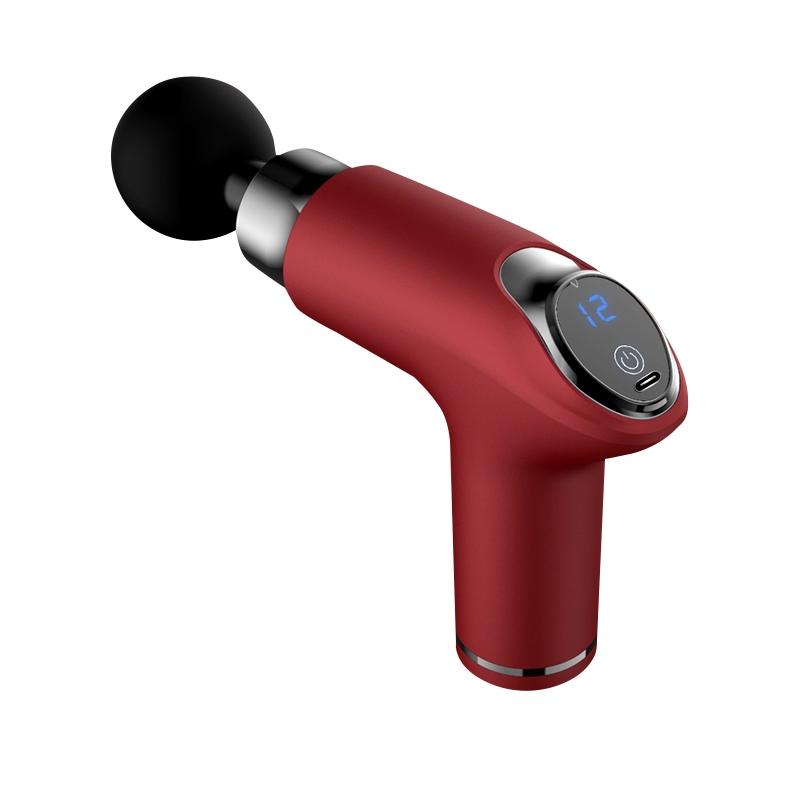 12-Speed Vibrating Mini Muscle Massager Gun Red For Deep Tissue Relief