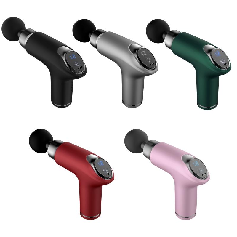 12-Speed Vibrating Mini Muscle Massager Gun Red For Deep Tissue Relief
