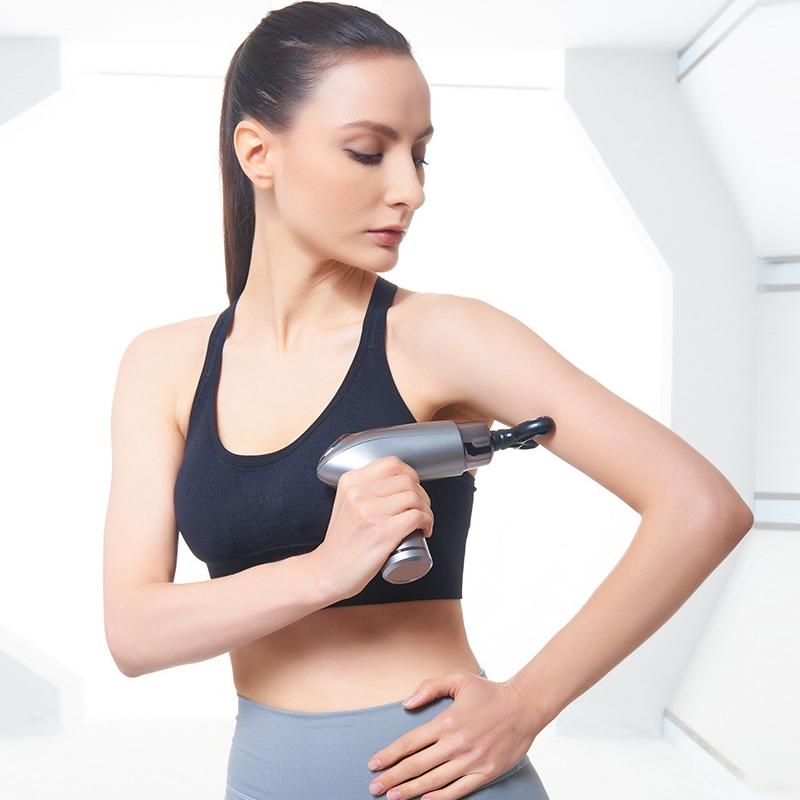 12-Speed Vibrating Mini Muscle Massager Gun Red For Deep Tissue Relief