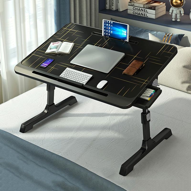 Foldable Bed Desk With Adjustable Height And Durable Plastic Desktop