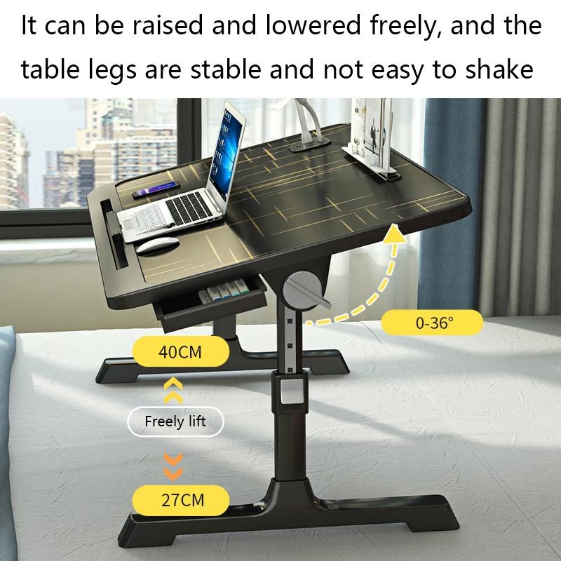 Foldable Bed Desk With Adjustable Height And Durable Plastic Desktop