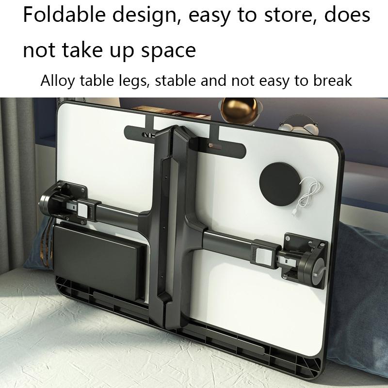 Foldable Bed Desk With Adjustable Height And Durable Plastic Desktop