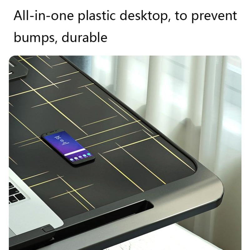 Foldable Bed Desk With Adjustable Height And Durable Plastic Desktop