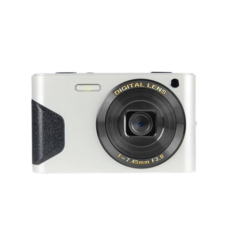 Retro 4K Digital Camera With Two Point Seven Inch Lcd Screen White